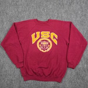 Vintage 80s USC Trojans Sweatshirt XL Unisex Hanes Maroon